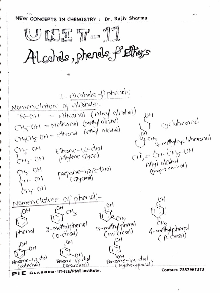 Alcohol Phenol and Ethers | PDF | Phenols | Organic Compounds