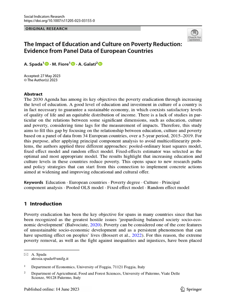 Poverty Reduction | PDF | Ordinary Least Squares | Principal Component ...