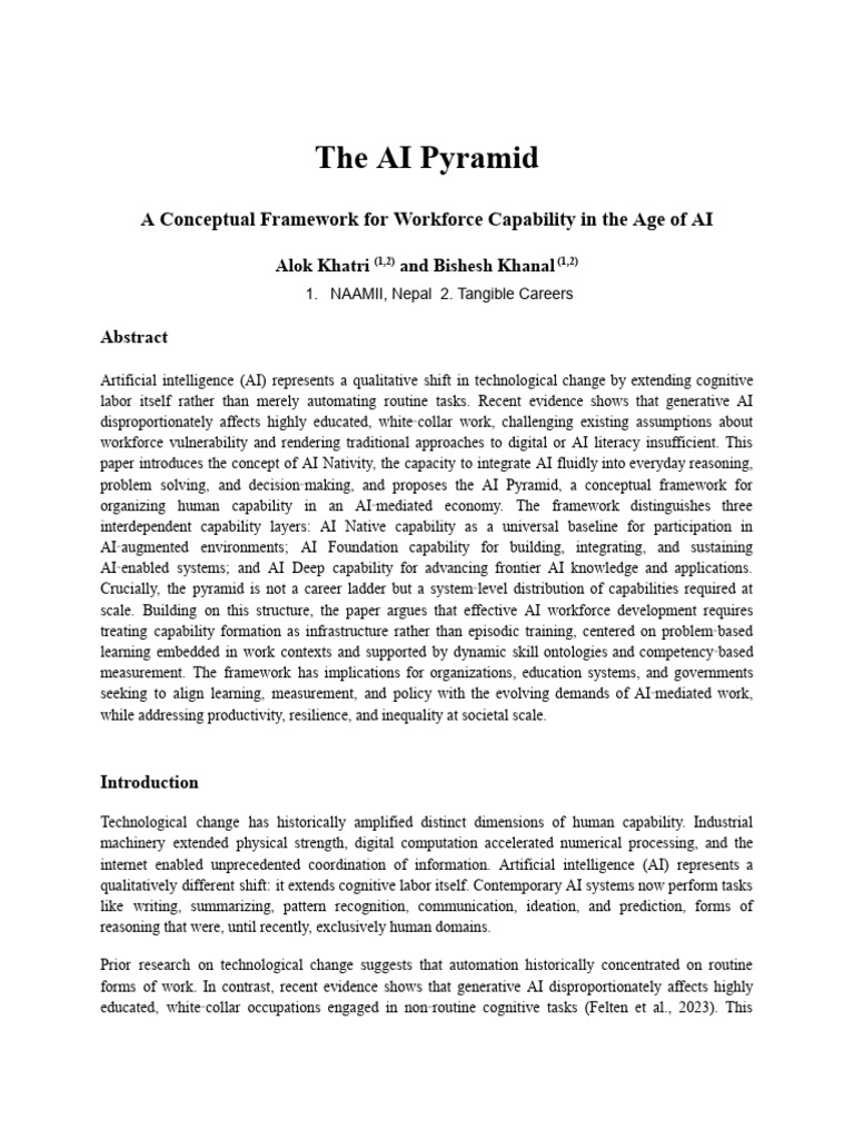 The AI Pyramid A Conceptual Framework For Workforc | PDF | Artificial ...