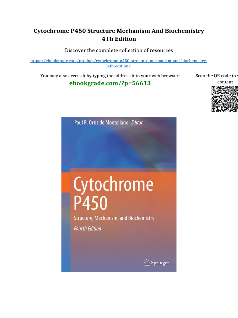 Cytochrome P450 Structure Mechanism and Biochemistry 4th Edition Full ...