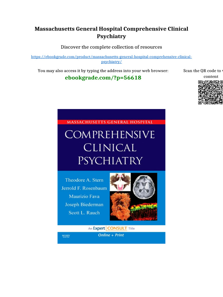 Massachusetts General Hospital Comprehensive Clinical Psychiatry ...
