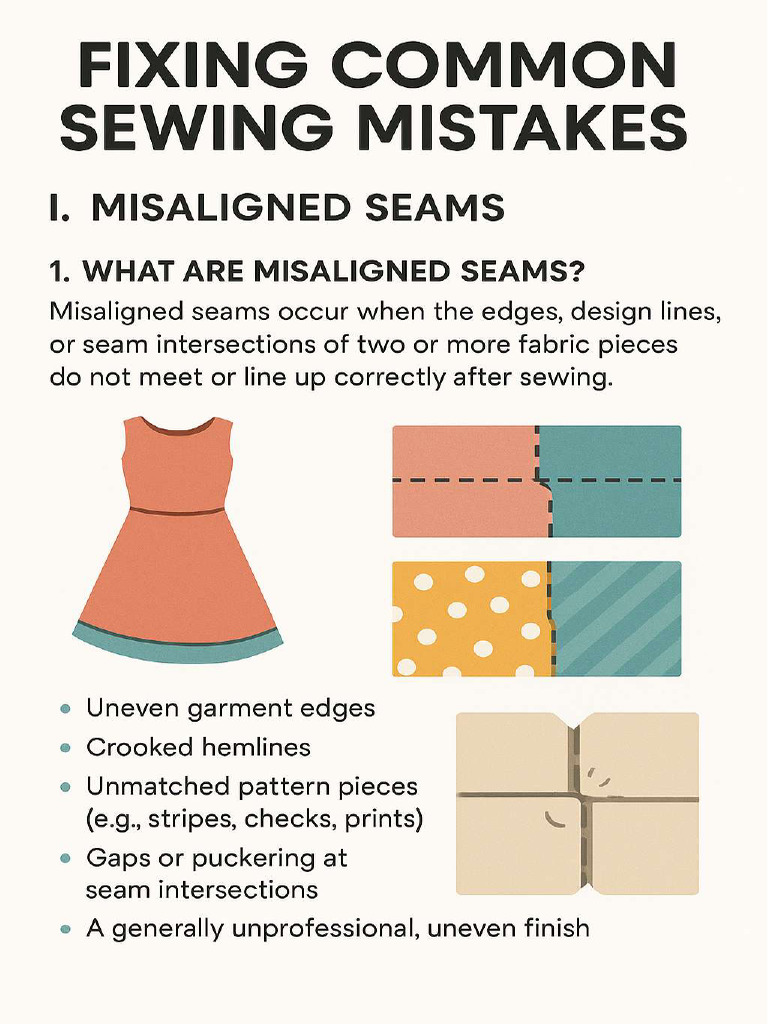 Fixing Common Sewing Mistakes | PDF | Seam (Sewing) | Sewing
