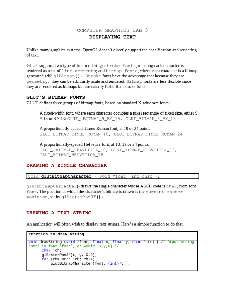 Lab5 Part2 Displaying - Text | PDF | Typefaces | Computer Graphics