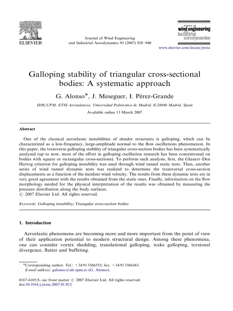 Alonso Et Al (2007) - Galloping Stability of Triangular Cross-Sectional ...