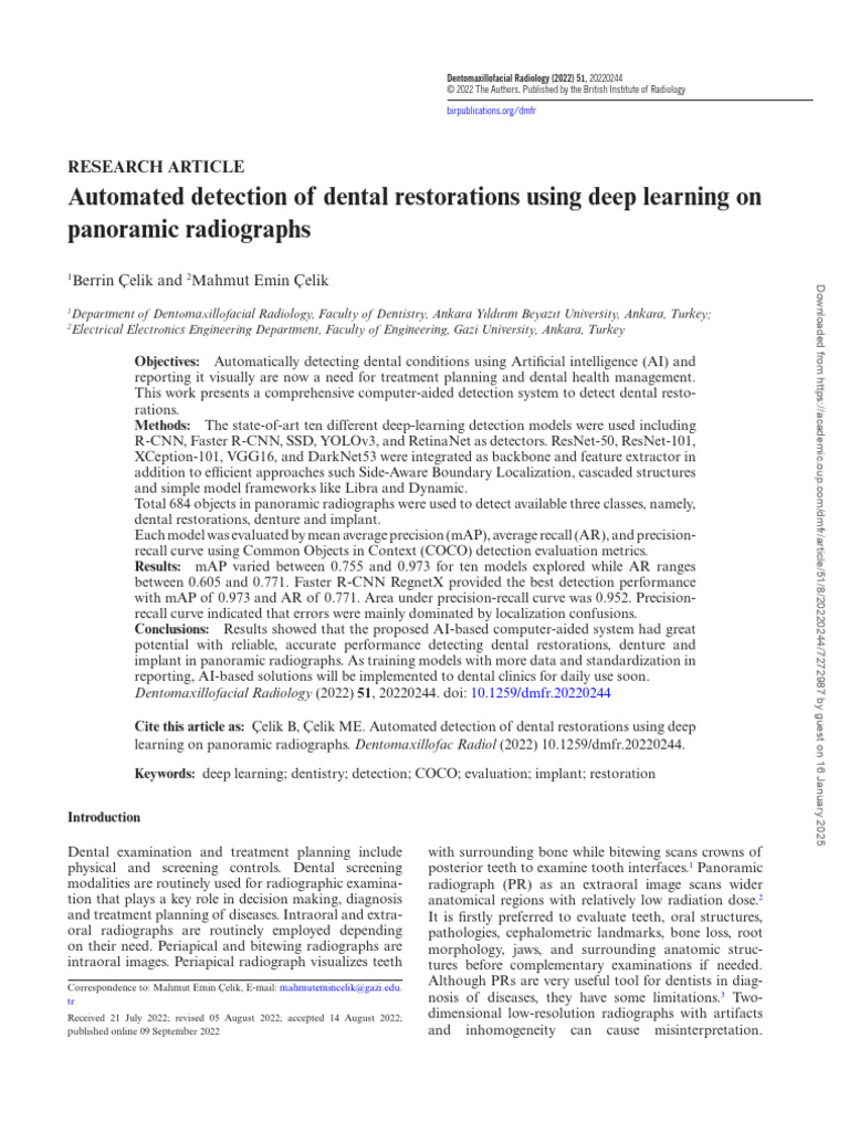 Automated Detection of Dental Restorations Using Deep Learning On ...