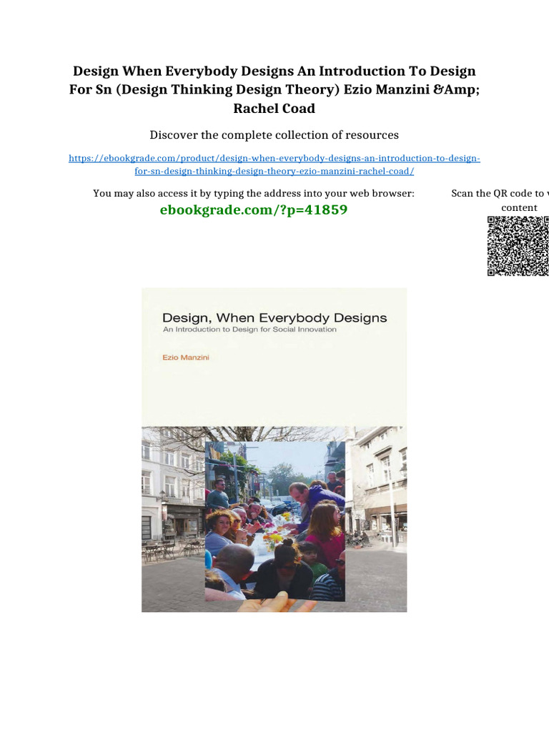 Design When Everybody Designs An Introduction to Design for Sn (Design ...