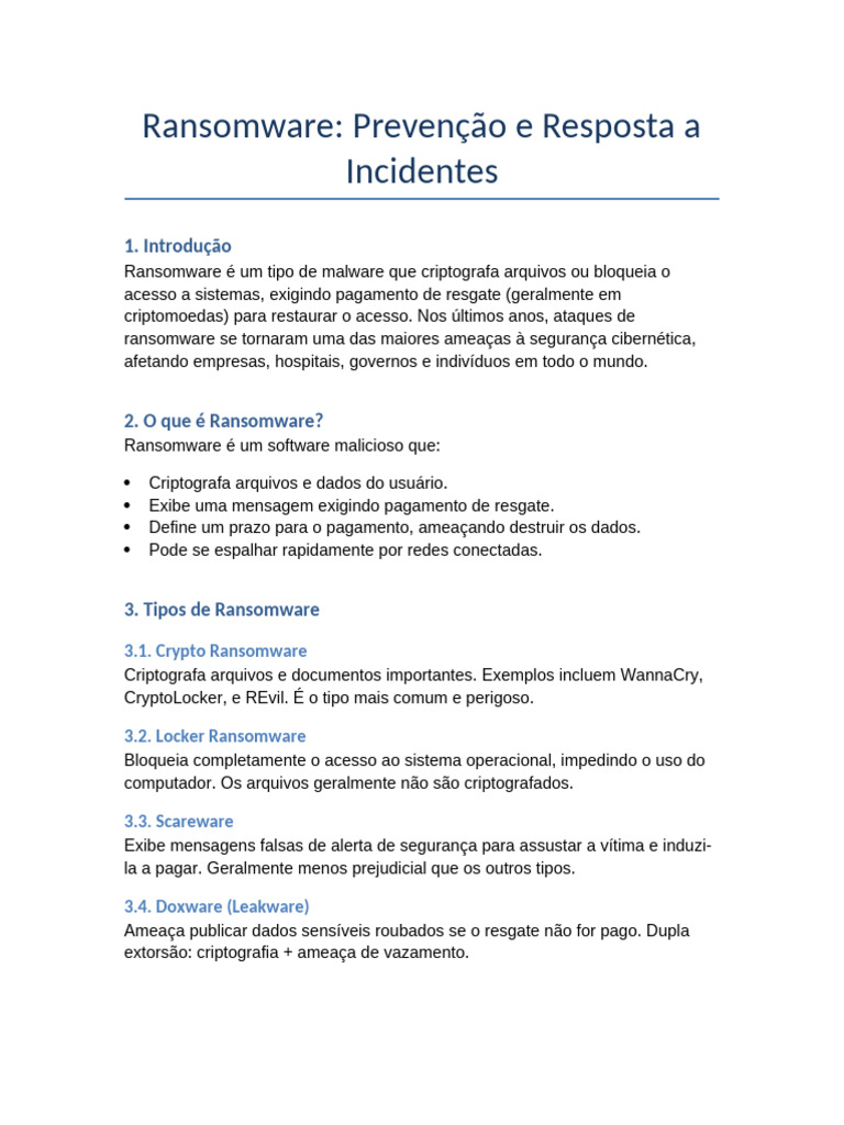 3_Ransomware_Prevencao_e_Resposta | PDF | Ransomware | Malware