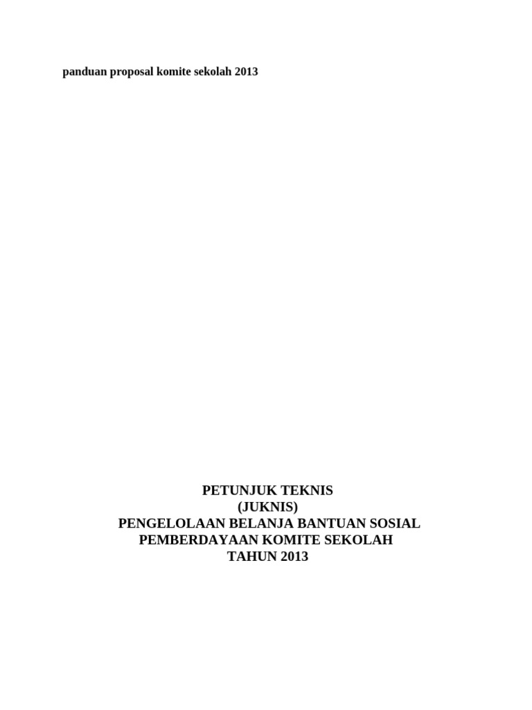 Panduan Proposal Komite Sekolah 2013 | PDF