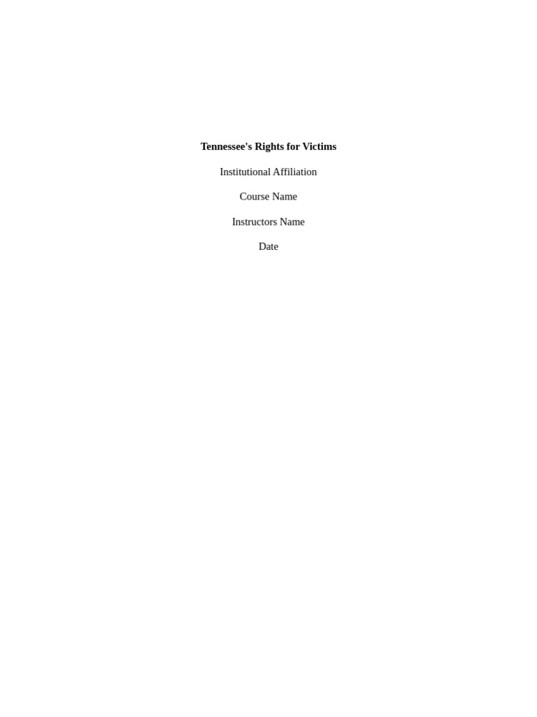 Victims' Rights in Tennessee 5$ | PDF | Crimes | Crime & Violence