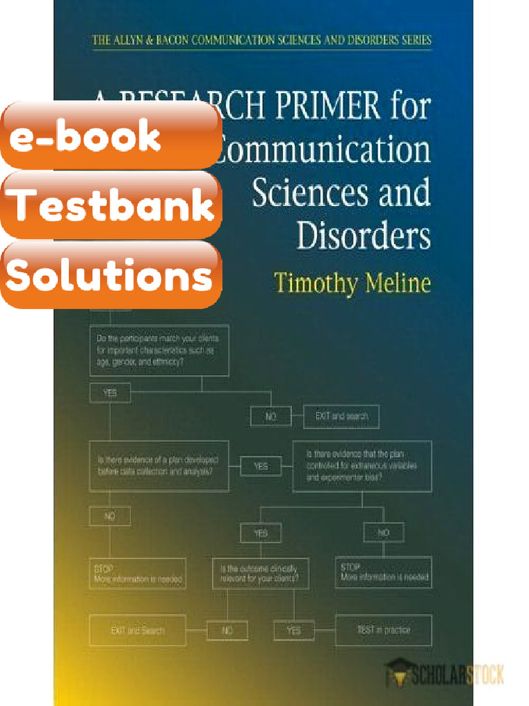 Testbank Research Primer For Communication Sciences and Disorders ...