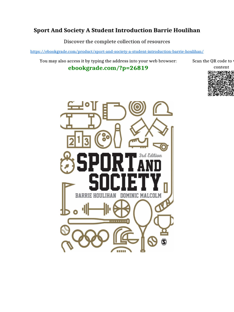 Sport and Society A Student Introduction Barrie Houlihan All Chapters ...