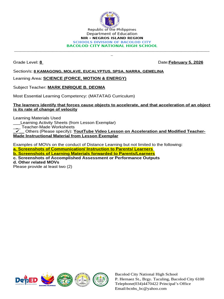 Adm Science Physics 020526 Deomame | PDF
