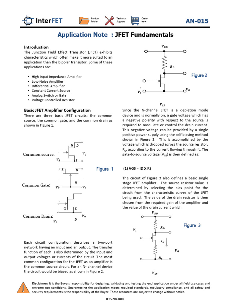 Application Note - JFET Fundamentals Interfet | PDF | Amplifier | Field ...