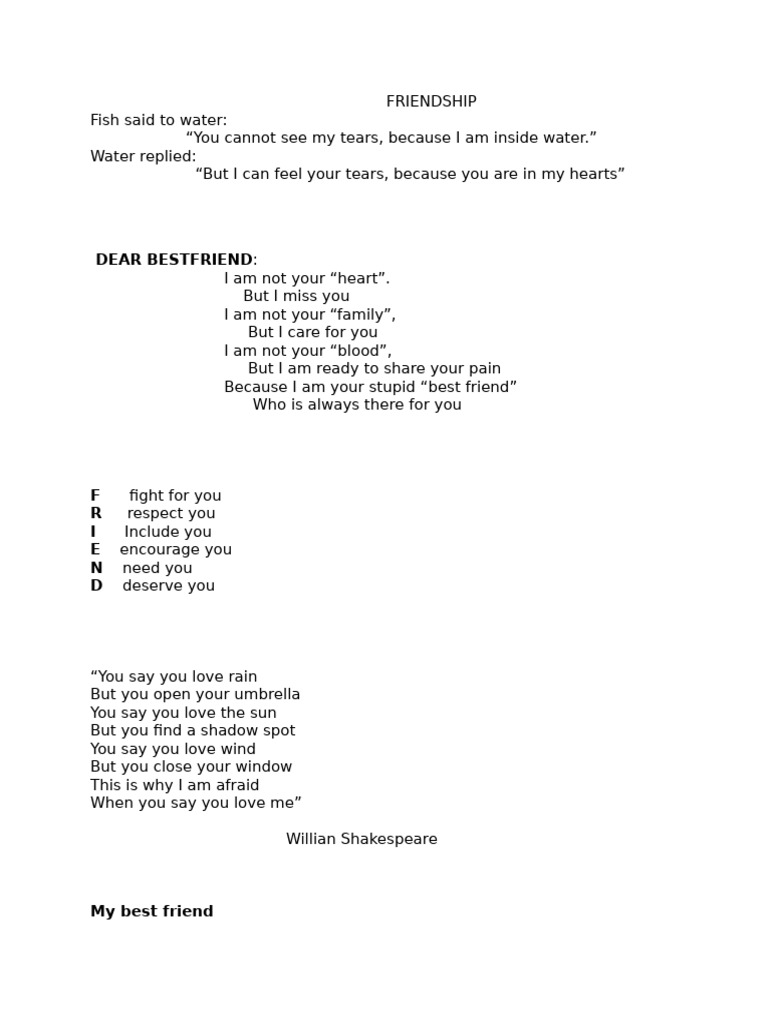 Friendship | PDF