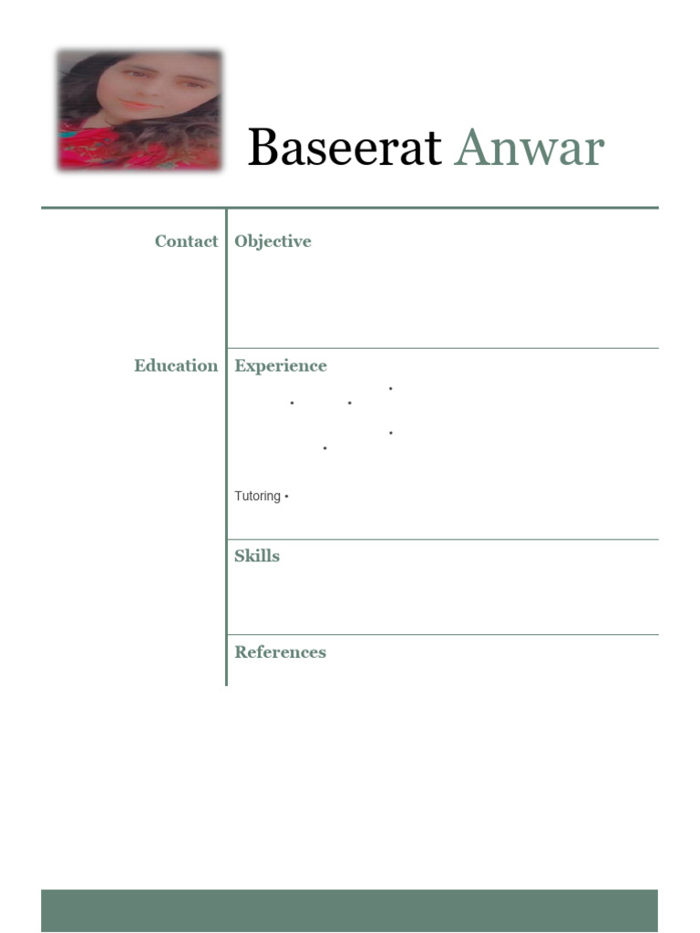 Baseerat Anwar CV (1) | PDF