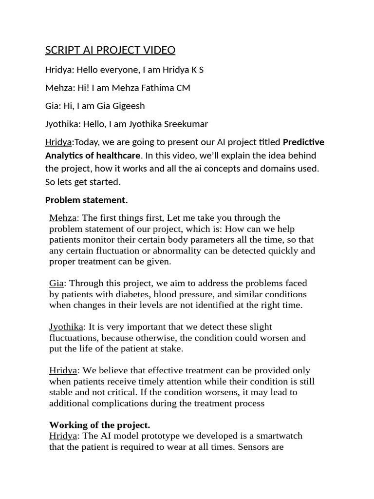 Script Ai Project Video | PDF | Internet Of Things | Artificial ...