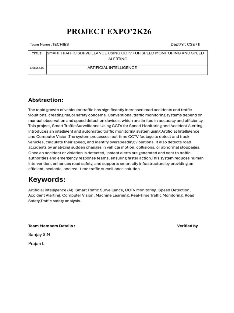 Project Expo Abstract | PDF