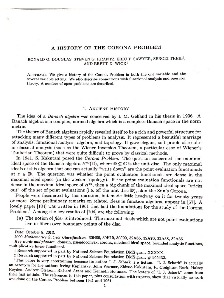A History of The Corona Problem | PDF