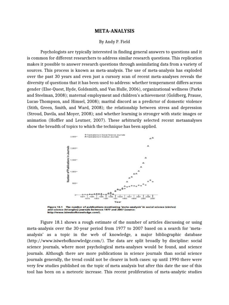 MetaAnalysis Notes From Roger Ellis | PDF | Effect Size | Meta Analysis