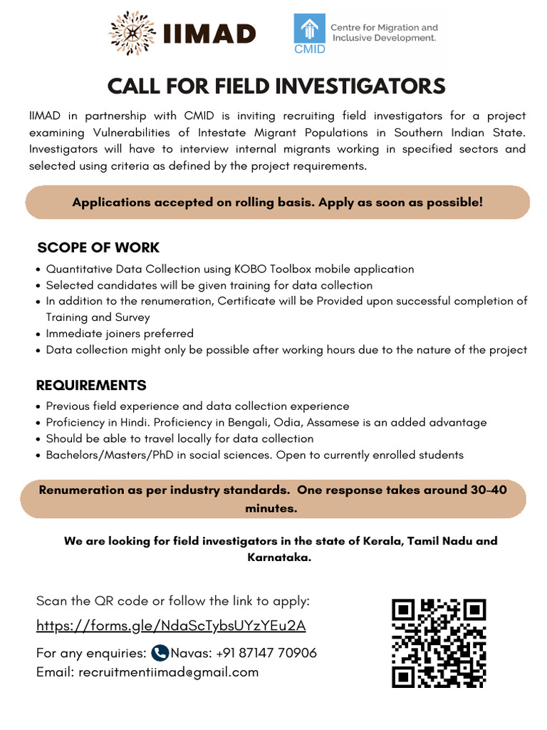 Call for Field Investigators (1) | PDF