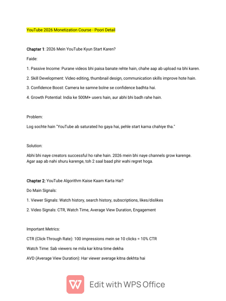 YouTube 8 Chapters in 2026 Roadmap | PDF | World Wide Web | Internet & Web