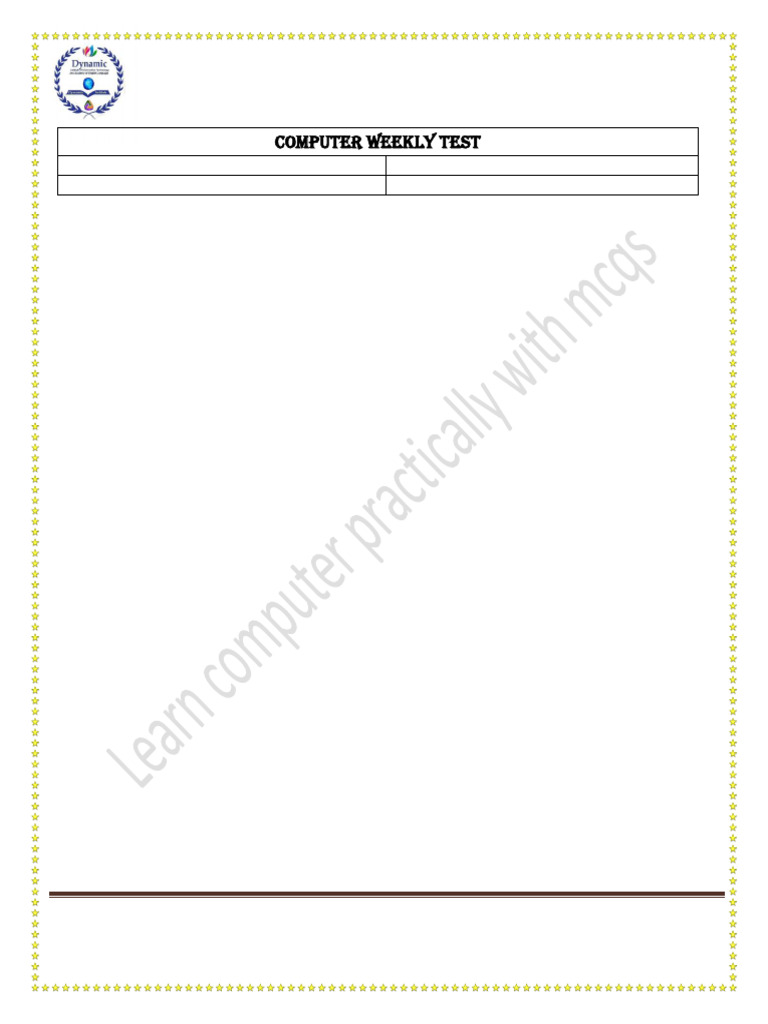 Computer Weekly Test New | PDF | Computer Memory | Microsoft Word