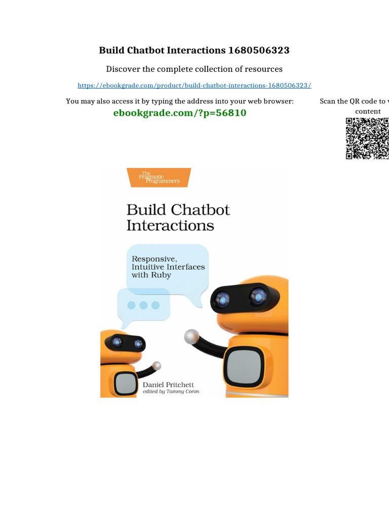 Build Chatbot Interactions 1680506323 Available Full Chapters | PDF ...
