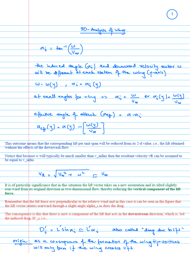Lec 3-3D Analysis of Wing | PDF | Lift (Force) | Drag (Physics)