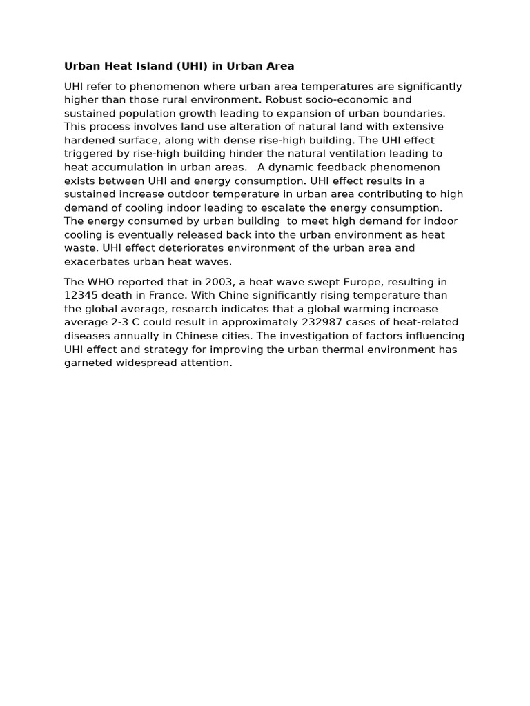 Urban Heat Island | PDF