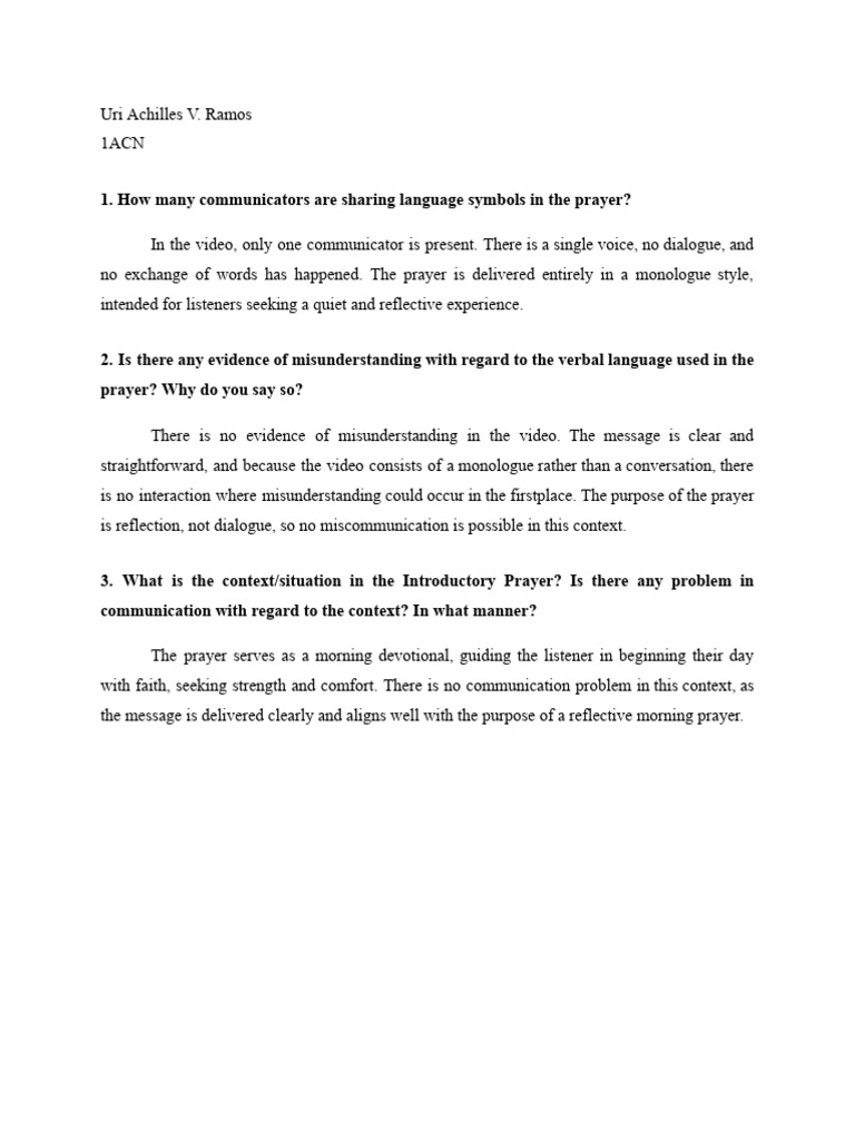 Assignment 1.1 - Communication | PDF