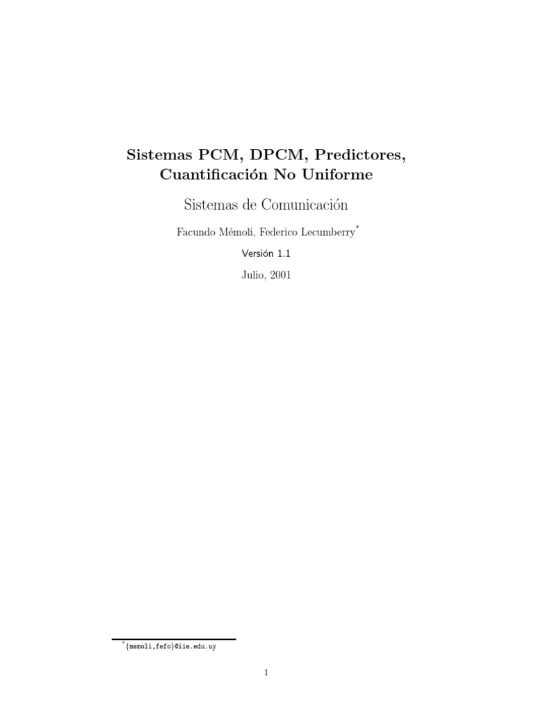 Sistemas PCM y DPCM en Comunicación | PDF | Relación señal a ruido ...