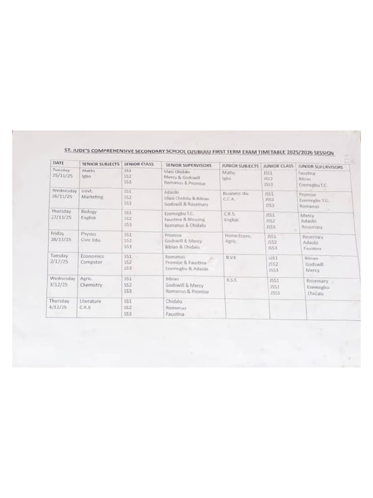 Timetable | PDF