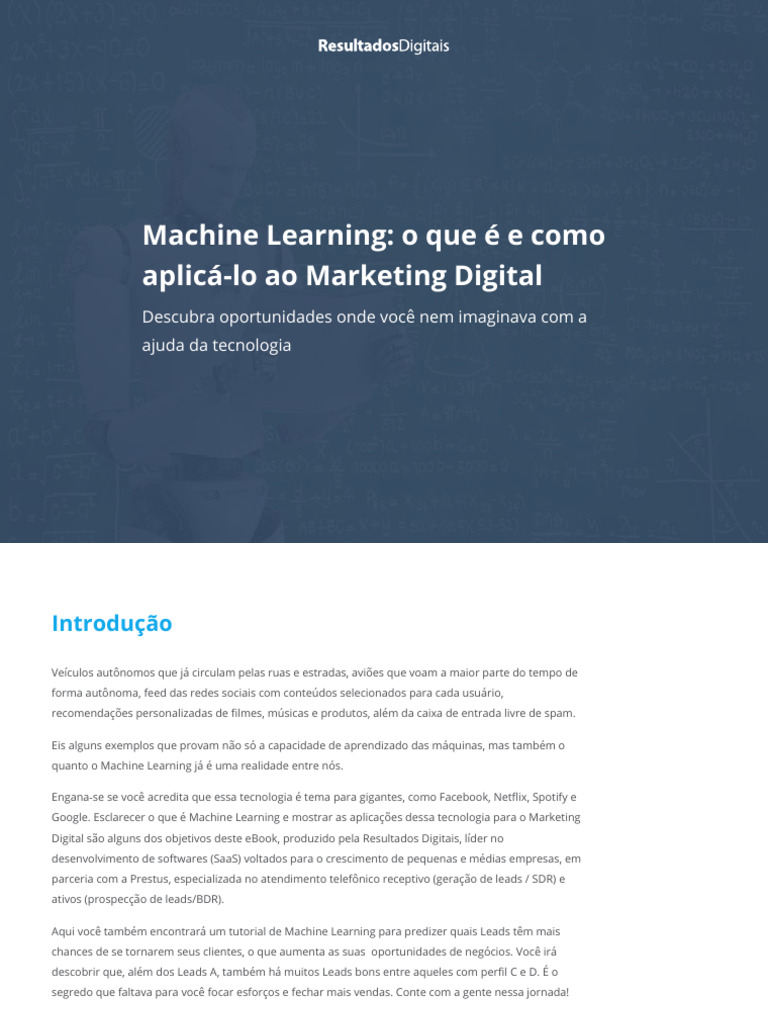 Machine Learning Marketing Digital | PDF | Aprendizado de máquina ...