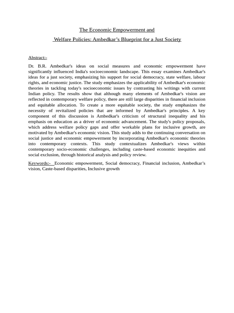 The Economic Empowerment and Welfare Policies | PDF | Dalit | Financial ...
