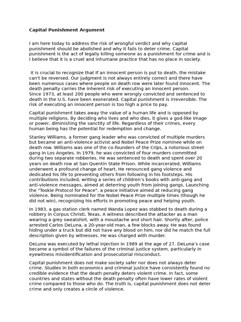 Edited Capital Punishment Speech | PDF | Capital Punishment | Punishments