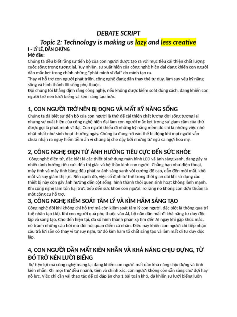 Debate Script 2 | PDF