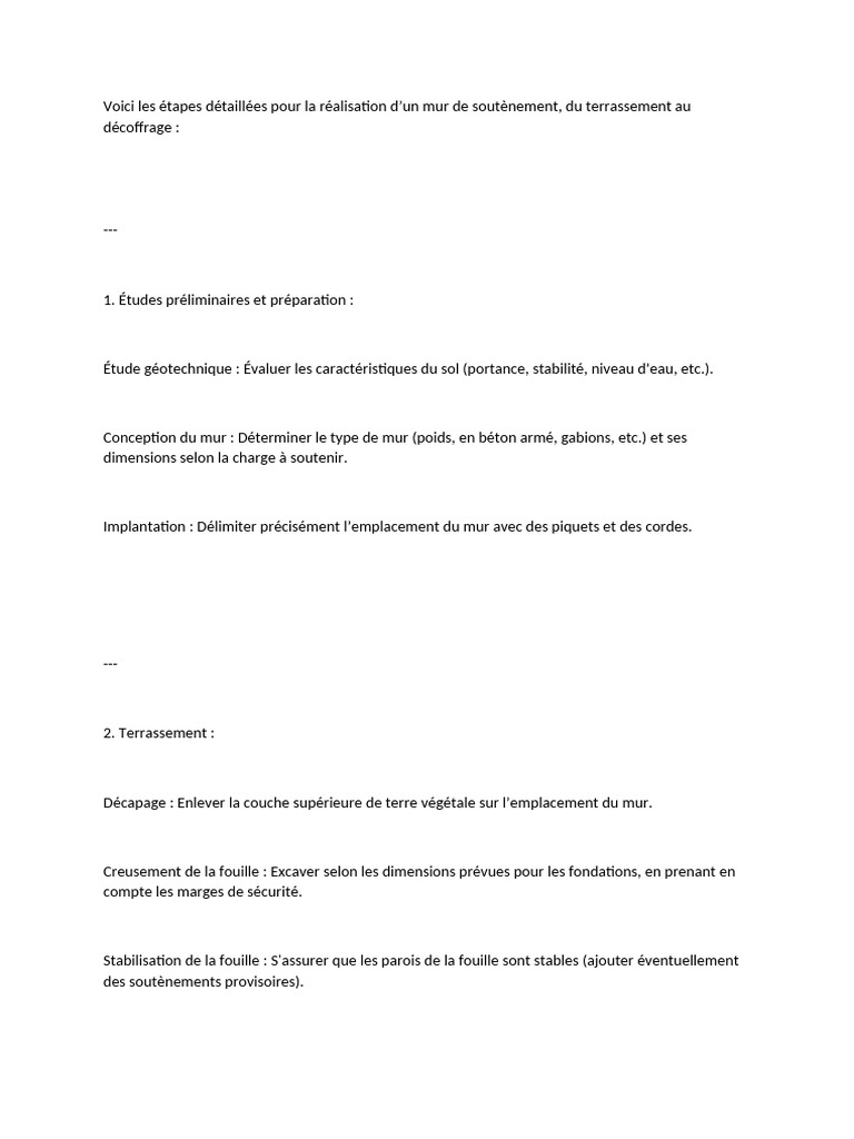 Voici Les Étapes Détaillées Pour La Réalisation D | PDF | Béton ...