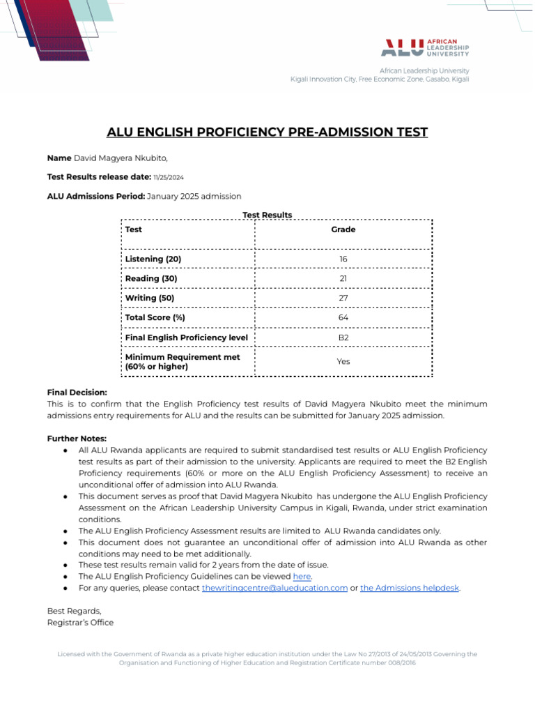 David Magyera Nkubito January 2025 EPT Results | PDF | Qualifications ...
