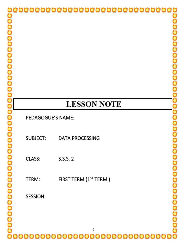 1st Term Ss2 Data Processing | PDF | Data Model | Conceptual Model