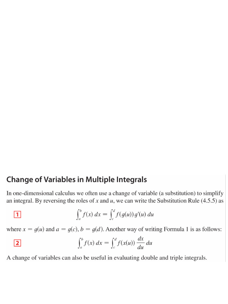 15.9 Change of Variables in Multiple Integrals | PDF