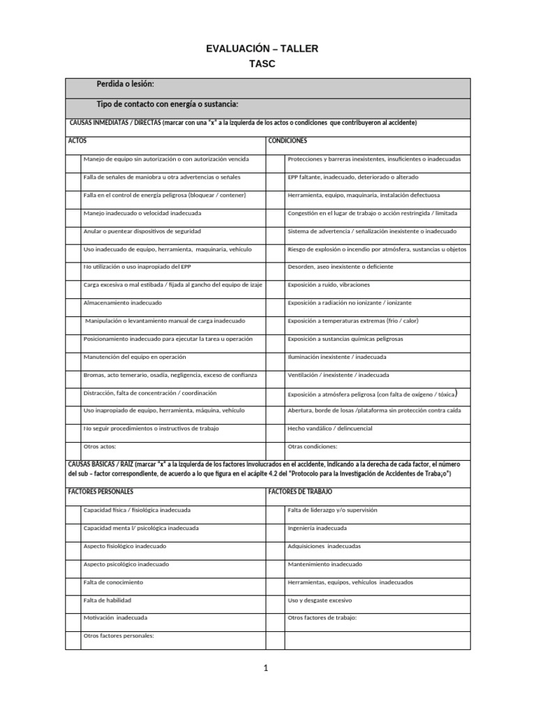 Evaluación-Taller IRI TASC | PDF