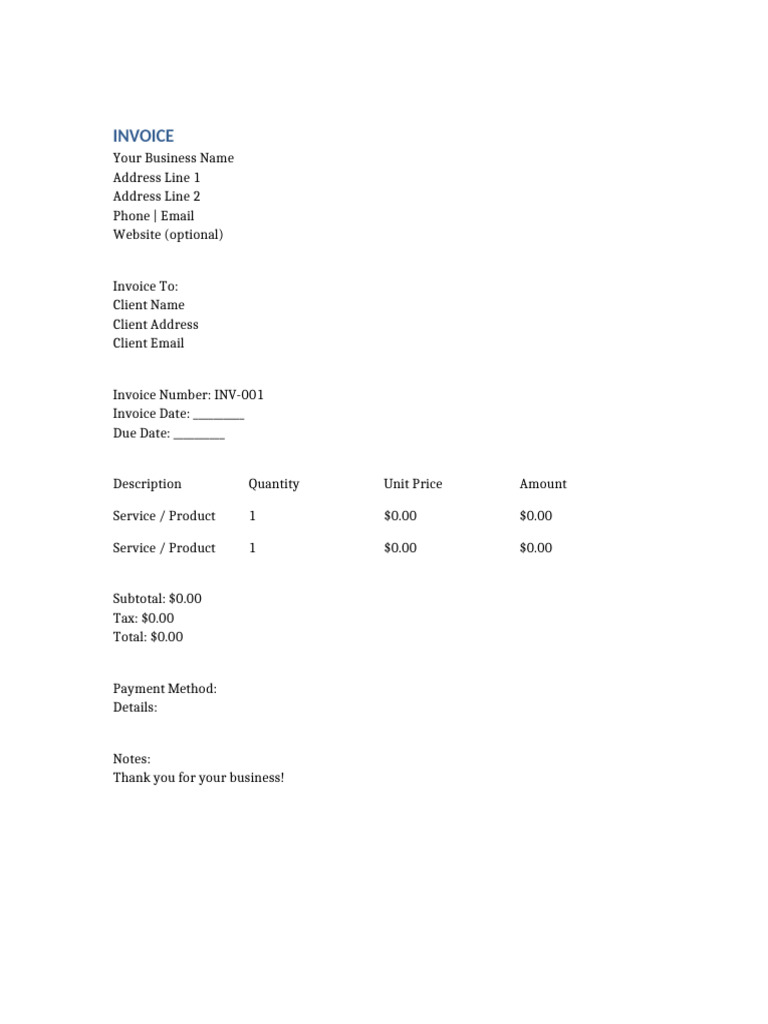 Invoice Template 1 | PDF