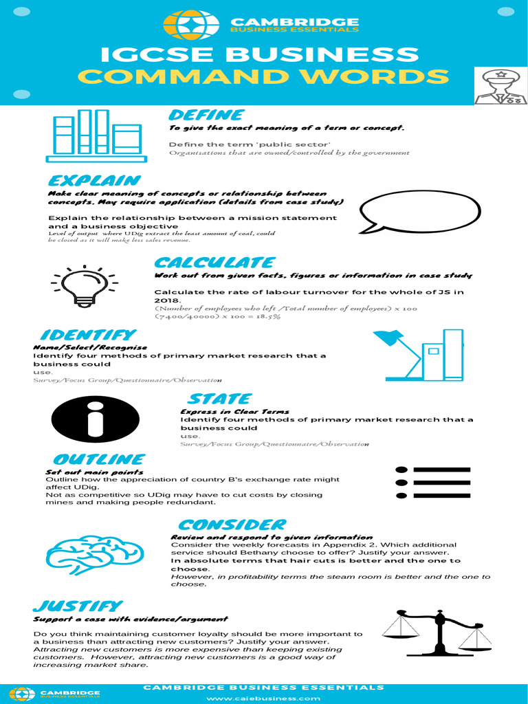 IGCSE Business Command Words | PDF | Business | Economies