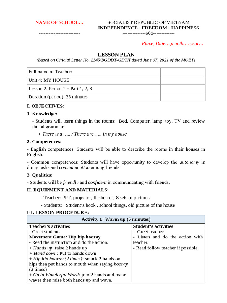 47.unit 4-Lesson 2 - Period 1 | PDF | Human Communication