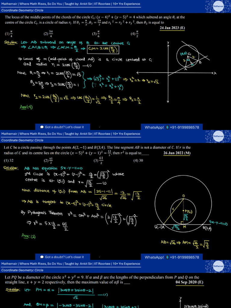 Circle Class Notes - 14 Jan 2026 | PDF