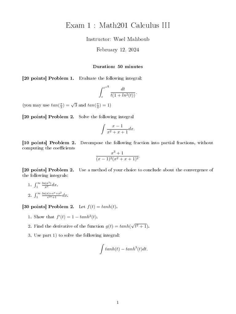 Calc3 Exam1 | PDF