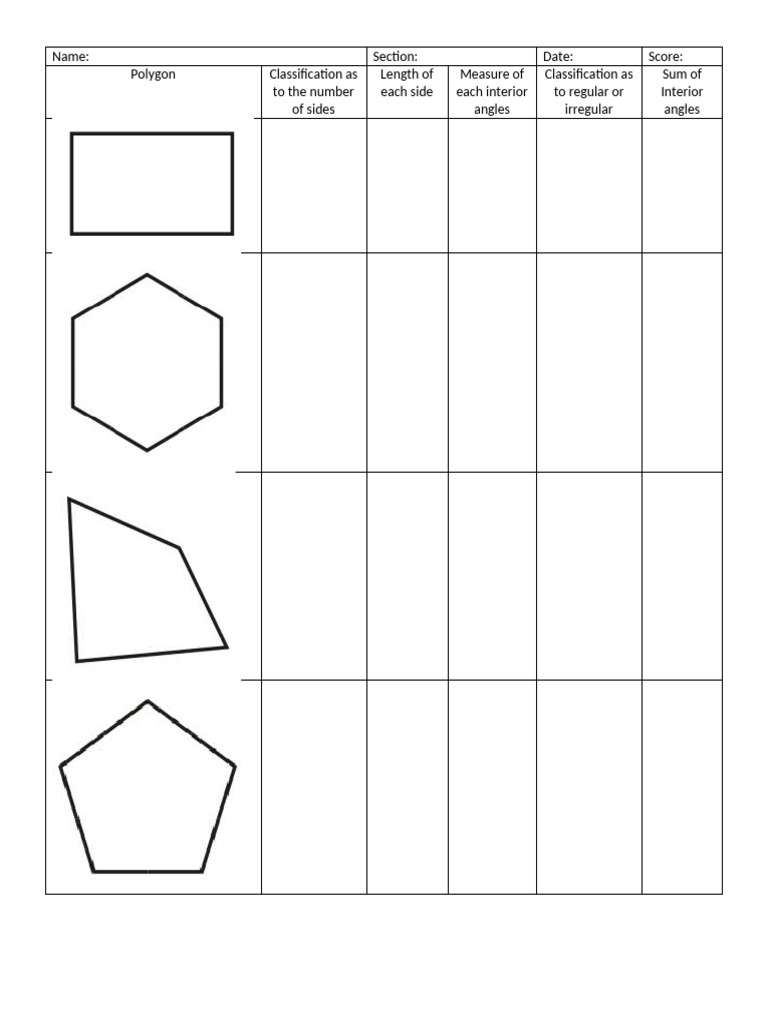 Measuring Polygons and Classification | PDF