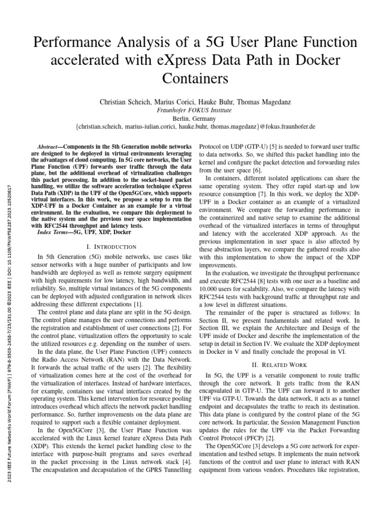 Performance Analysis of A 5G User Plane Function Accelerated With ...