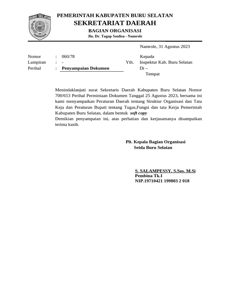 Surap Penyapaian Dokumen Sakip | PDF