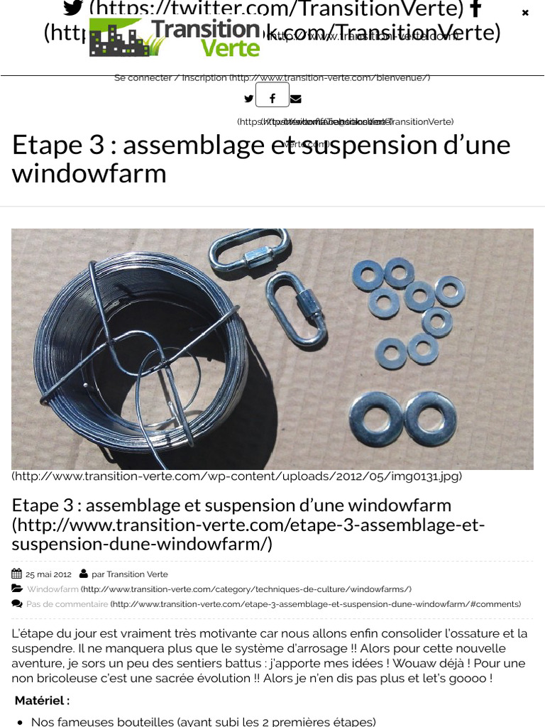 Etape #3: Assemblage Et Suspension D'une Windowfarm | PDF